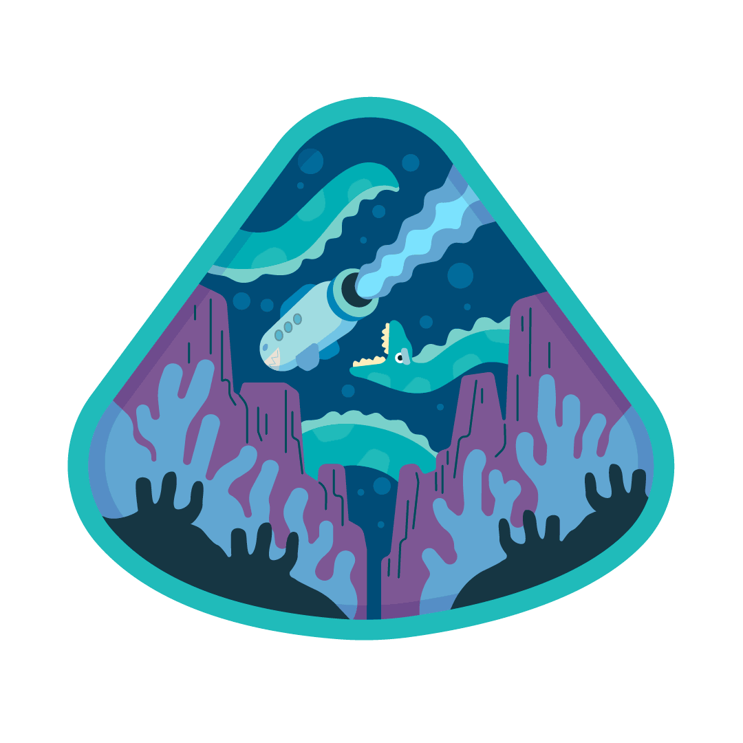 Underwater adventure zone badge