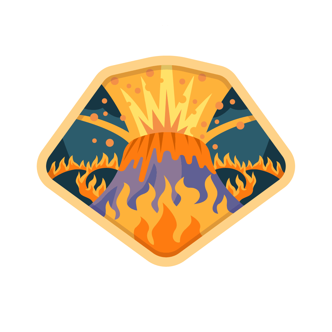 Volcano adventure zone badge